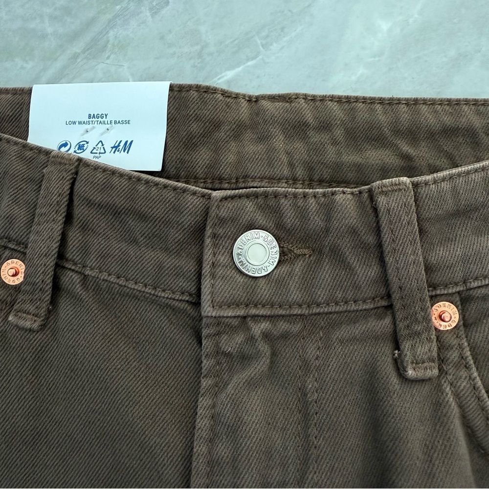 Women’s H&M &Denim Baggy Low Waist Loose Fit Jeans 100% Cotton Size 8 - Picture 4 of 16